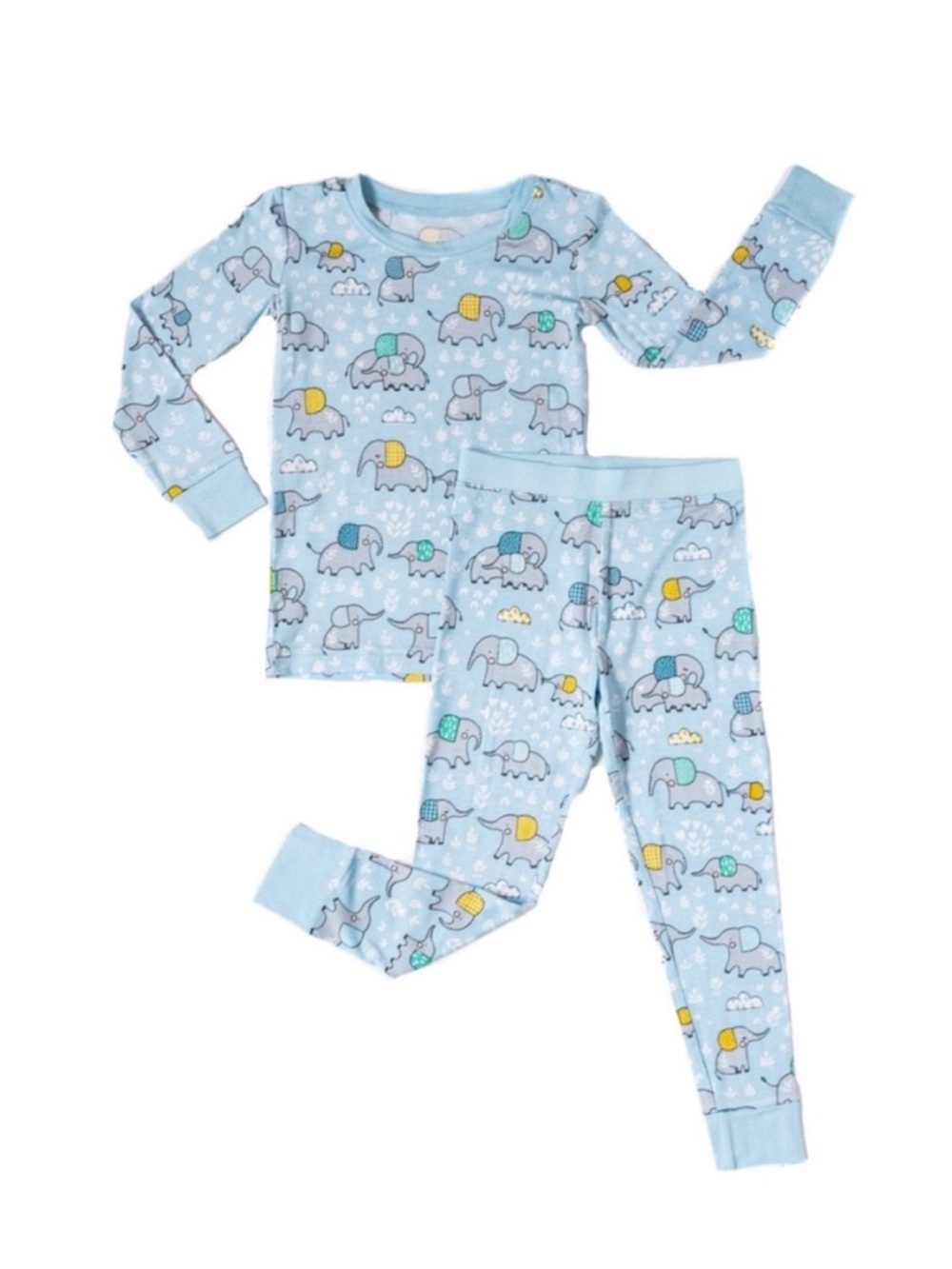 NWT Little Sleepies Blue Elephant 2-Piece Long Sleeve Pajamas Size 4T